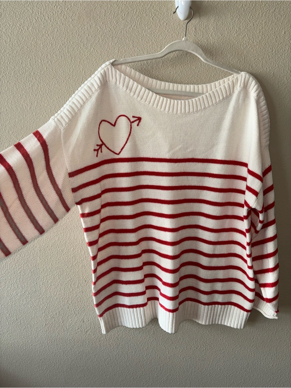 LOFT Heart Boatneck Sweater